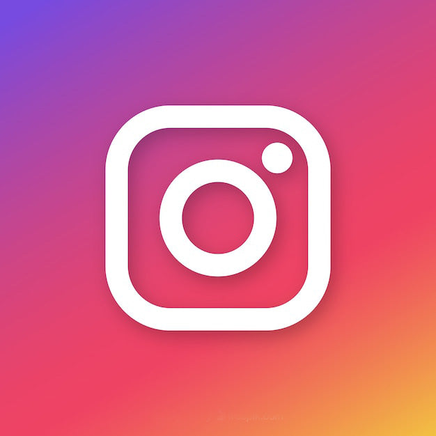 White Instagram logo on a gradient background