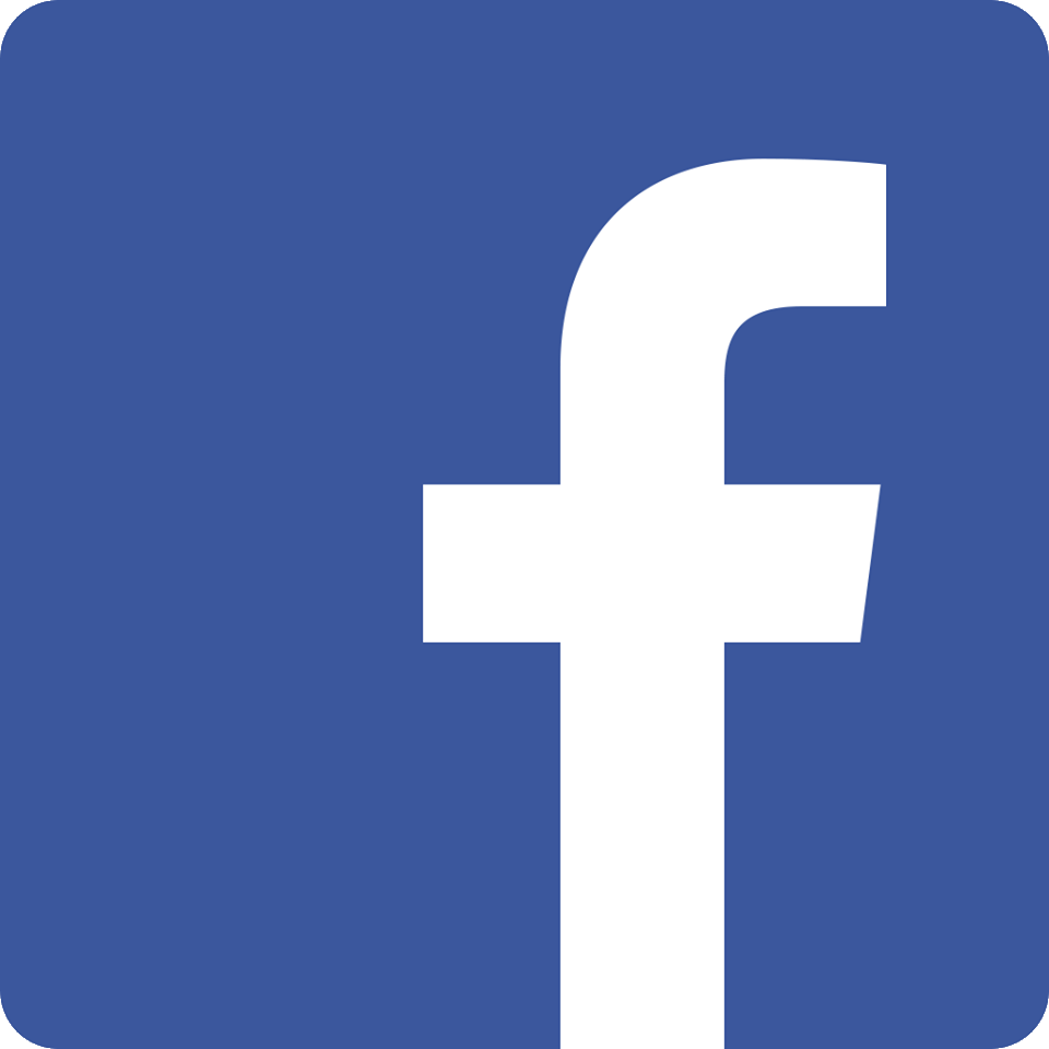 Facebook logo with a white 'f' on a blue square background